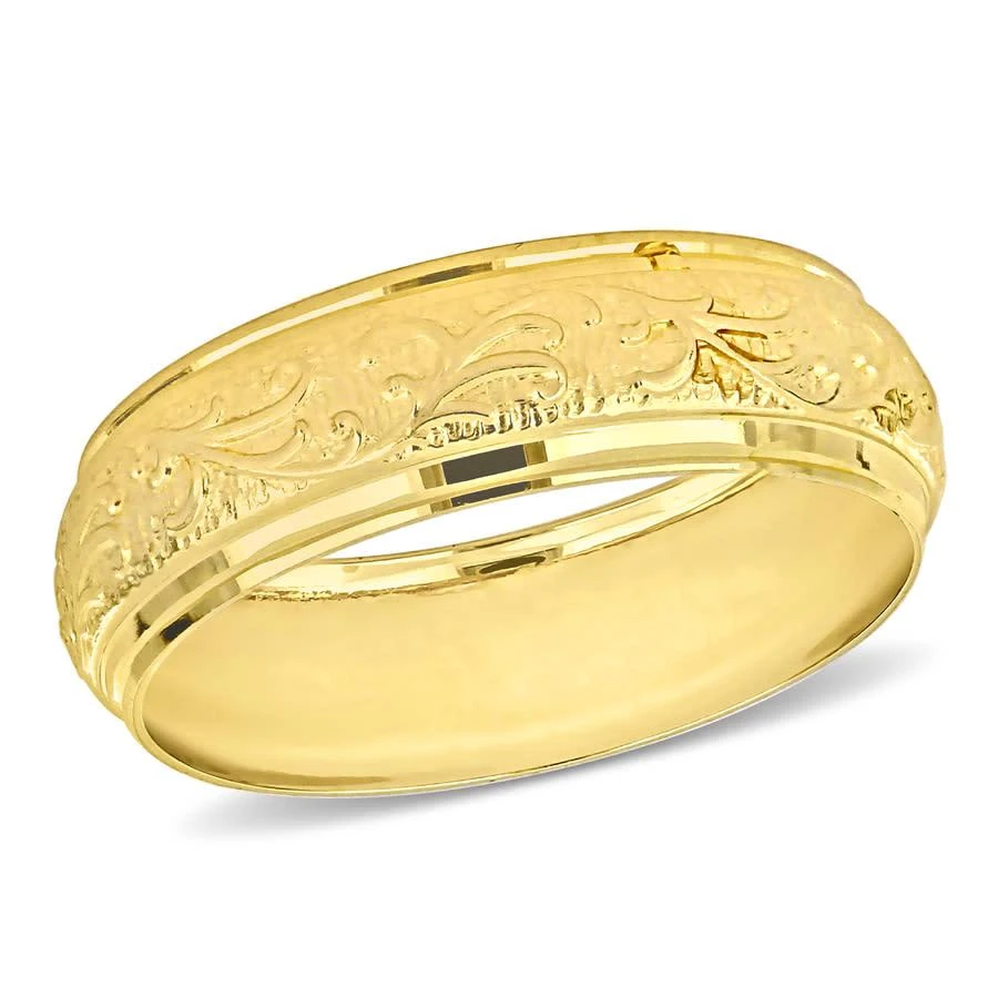 商品Amour|6mm Antique Filigree Wedding Band in 14k Yellow Gold,价格¥1681,第1张图片