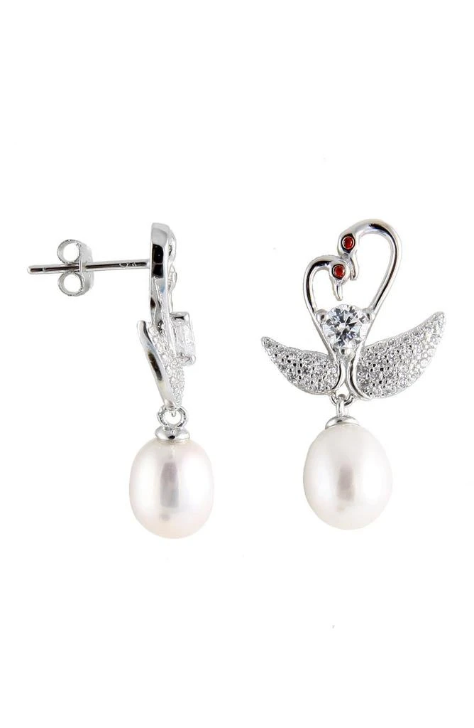 商品Splendid Pearls|Stone Detail Double Swan Freshwater Pearl Drop Earrings,价格¥413,第1张图片