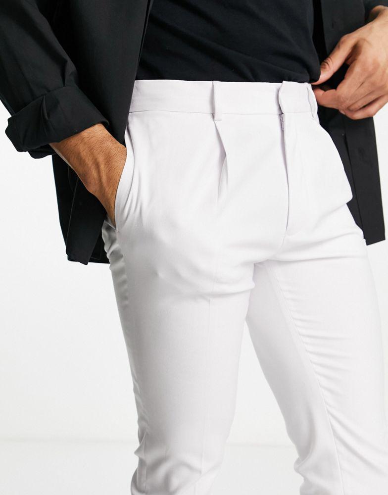 ASOS DESIGN smart skinny jogger in white商品第2张图片规格展示