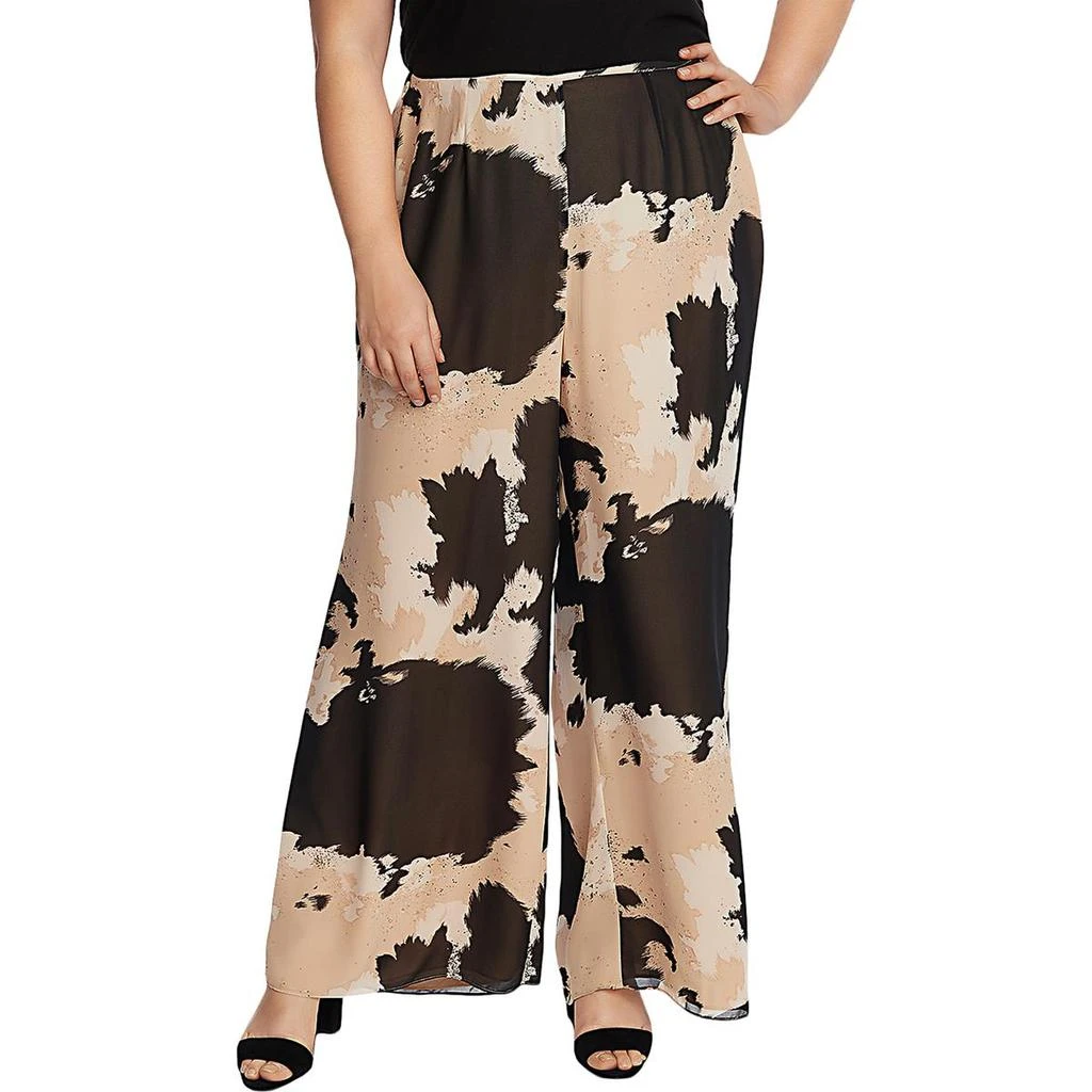 商品Vince Camuto|Vince Camuto Womens Plus Animal Print Chiffon Wide Leg Pants,价格¥144,第1张图片