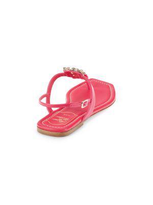 商品Roger Vivier|Brooch Leather Flat Sandals,价格¥2099,第3张图片详细描述