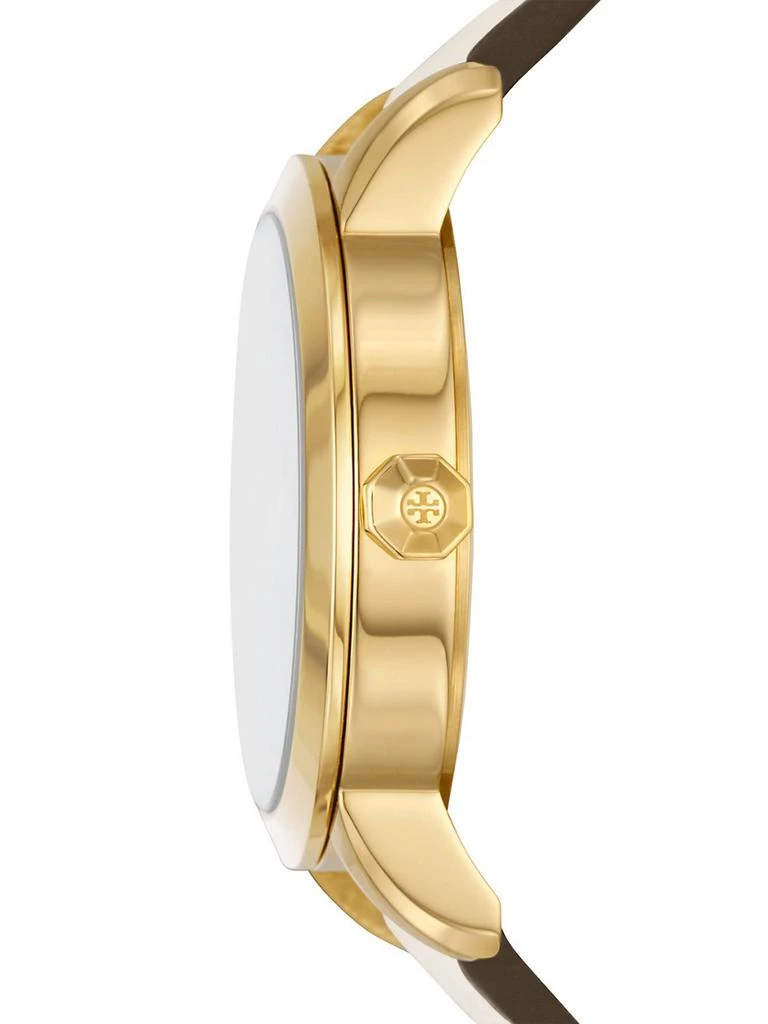 商品Tory Burch|Tory Goldtone Stainless Steel & Leather Strap Watch,价格¥1861,第2张图片详细描述