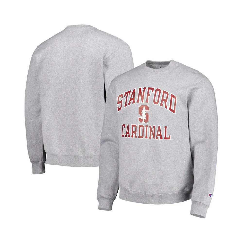 商品CHAMPION|Men's Heather Gray Stanford Cardinal High Motor Pullover Sweatshirt,价格¥412,第1张图片