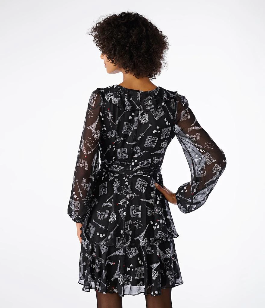 商品Karl Lagerfeld Paris|PRINTED CHIFFON RUFFLE DRESS,价格¥723,第2张图片详细描述