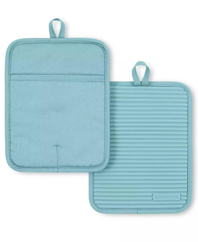 商品KitchenAid|Ribbed Silicone Pot Holder, 2Pk, 7" x 9",价格¥163,第1张图片