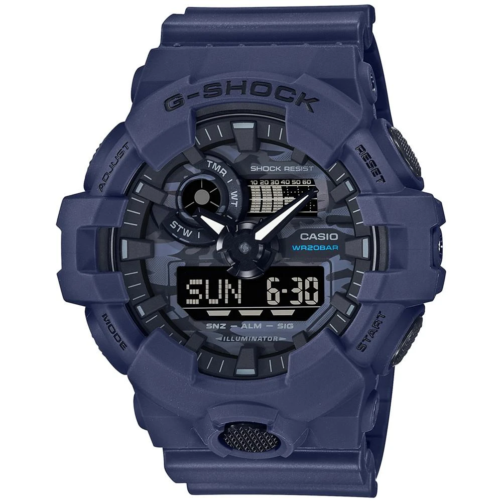 商品G-Shock|Men's Analog Digital Blue Resin Strap Watch 53mm GA700CA-2A,价格¥741,第1张图片