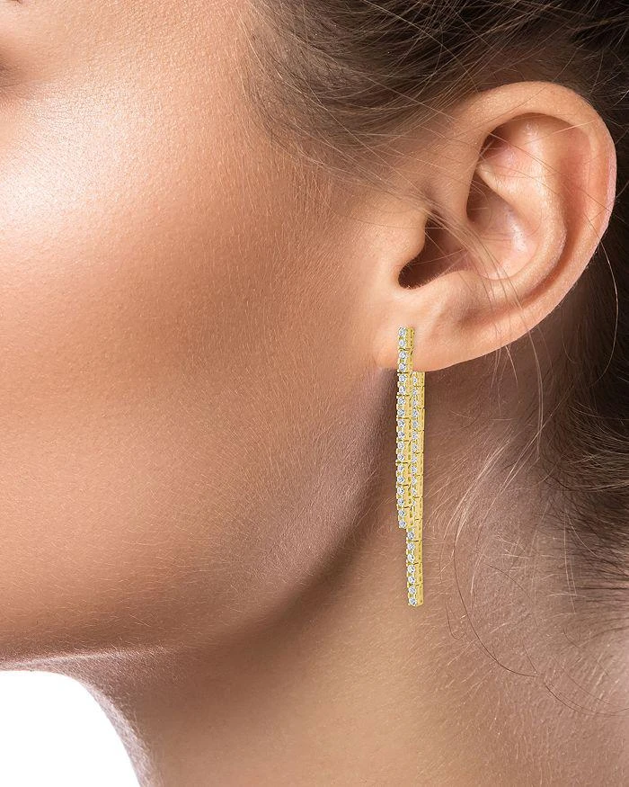 商品Kenneth Jay Lane|Cubic Zirconia Front To Back Earrings 14K Gold Plated,价格¥946,第2张图片详细描述