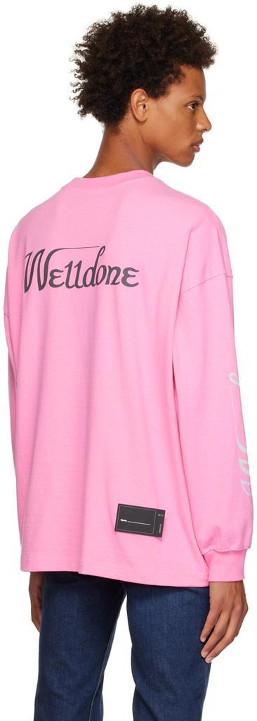 商品We11done|Pink Print Long Sleeve T-Shirt,价格¥707,第5张图片详细描述