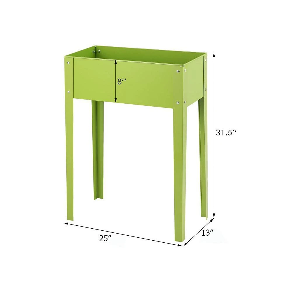 商品Costway|24'' x12'' Outdoor Elevated Garden Plant Stand Raised Tall Flower Bed Box,价格¥462,第2张图片详细描述