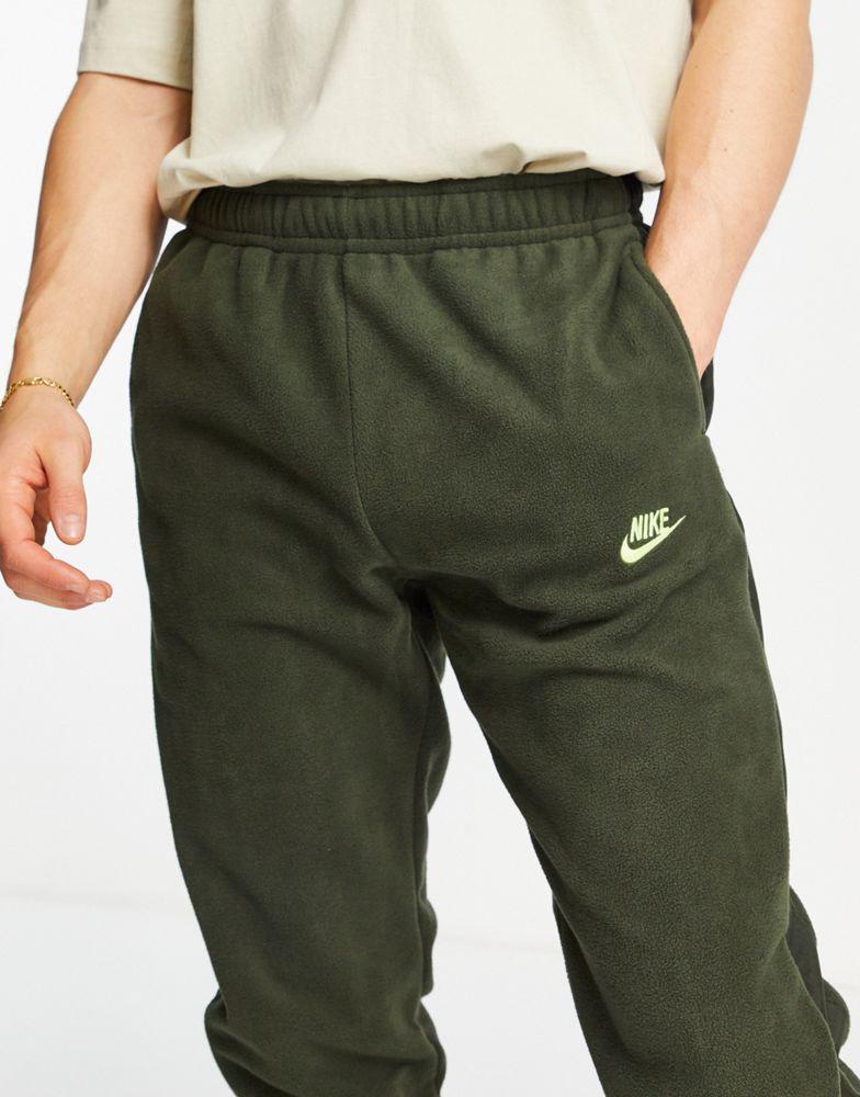 商品NIKE|Nike Sportswear Sport Essentials cuffed polar fleece joggers in khaki,价格¥422,第5张图片详细描述