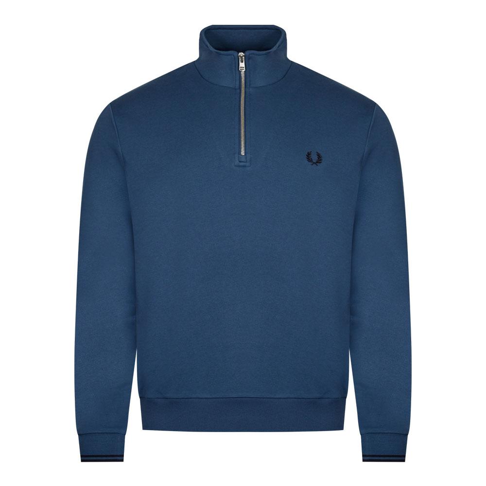 Fred Perry Half Zip Sweatshirt - Midnight Blue商品第1张图片规格展示