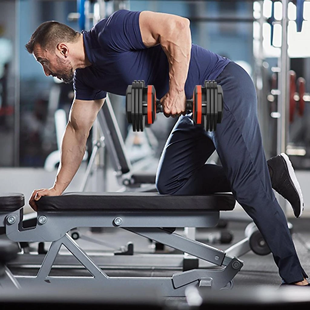商品Streamdale Furniture|Streamdale 5-in-1 Adjustable Dumbbells Ultimate Space-Saving Home Gym,价格¥2733,第3张图片详细描述