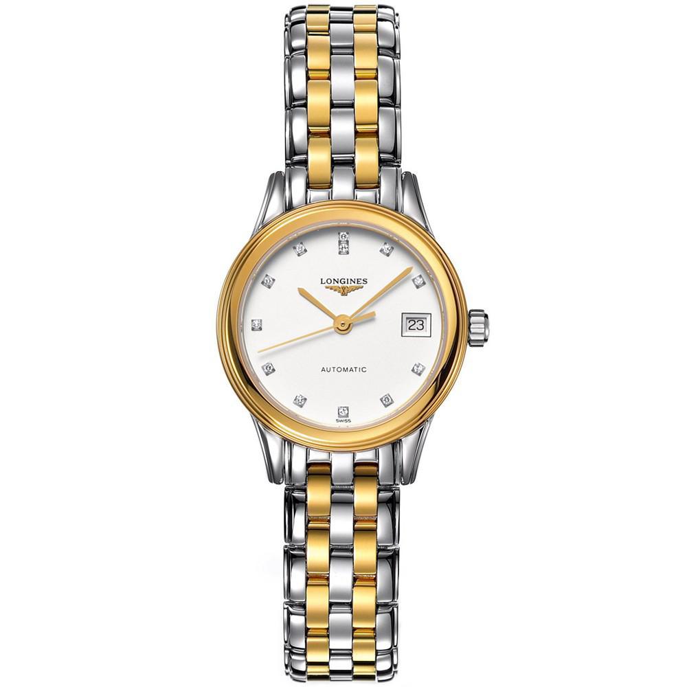 商品Longines|Women's Swiss Automatic Flagship Diamond Accent Two Tone Stainless Steel Bracelet Watch 26mm L42743277,价格¥14667,第1张图片