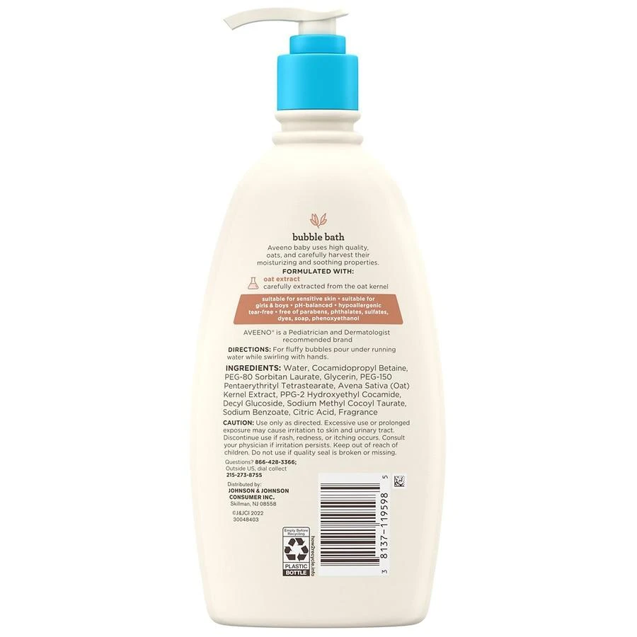 商品Aveeno|Sensitive Skin Bubble Bath With Oat Extract,价格¥101,第3张图片详细描述