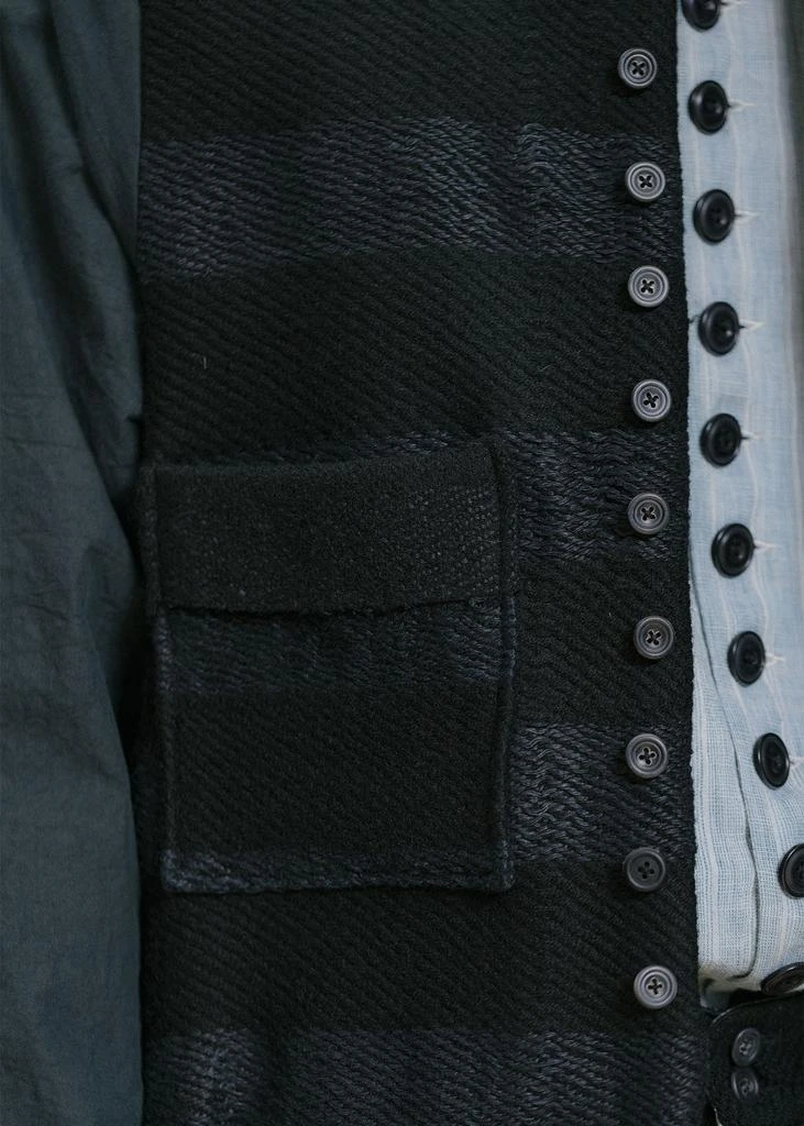 商品JOHN ALEXANDER SKELTON|John Alexander Skelton Black & Blue Striped Waist Jacket,价格¥5986,第2张图片详细描述