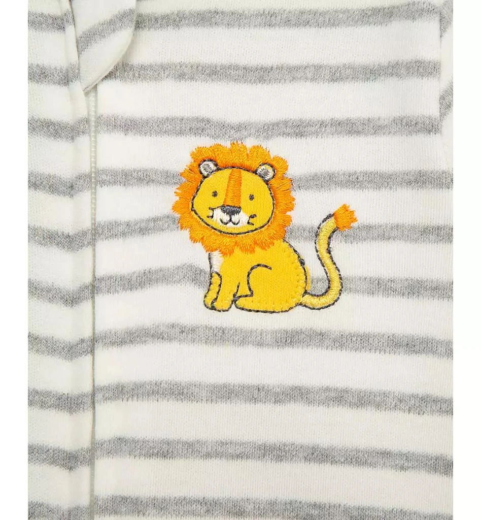 商品Little Me|Baby Boys Long Sleeved Striped Lion Footed Coverall,价格¥98,第4张图片详细描述