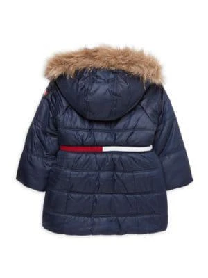 商品Tommy Hilfiger|Little Girl’s Faux Fur Longline Puffer Coat,价格¥238,第2张图片详细描述