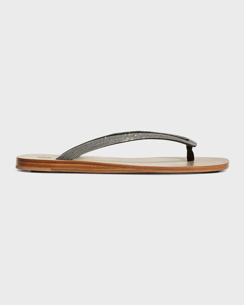 商品Brunello Cucinelli|Monili Leather Thong Sandals,价格¥3256,第1张图片