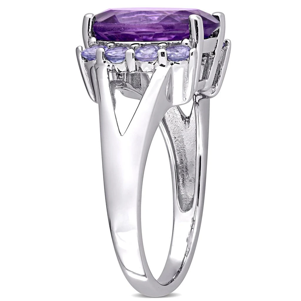 商品Mimi & Max|4 3/5ct TGW Oval Cut Amethyst and Tanzanite Split Shank Ring in Sterling Silver,价格¥413,第3张图片详细描述