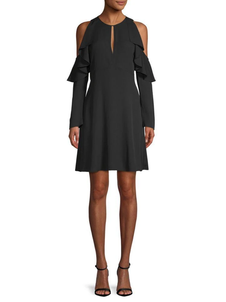 商品Theory|Sophronia Silk Ruffle Cold-Shoulder Dress,价格¥1108,第1张图片