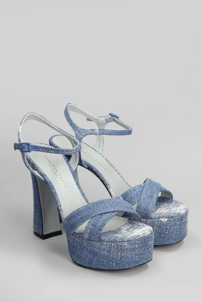 商品Roberto Festa|Stella Sandals In Blue Denim,价格¥2479,第2张图片详细描述