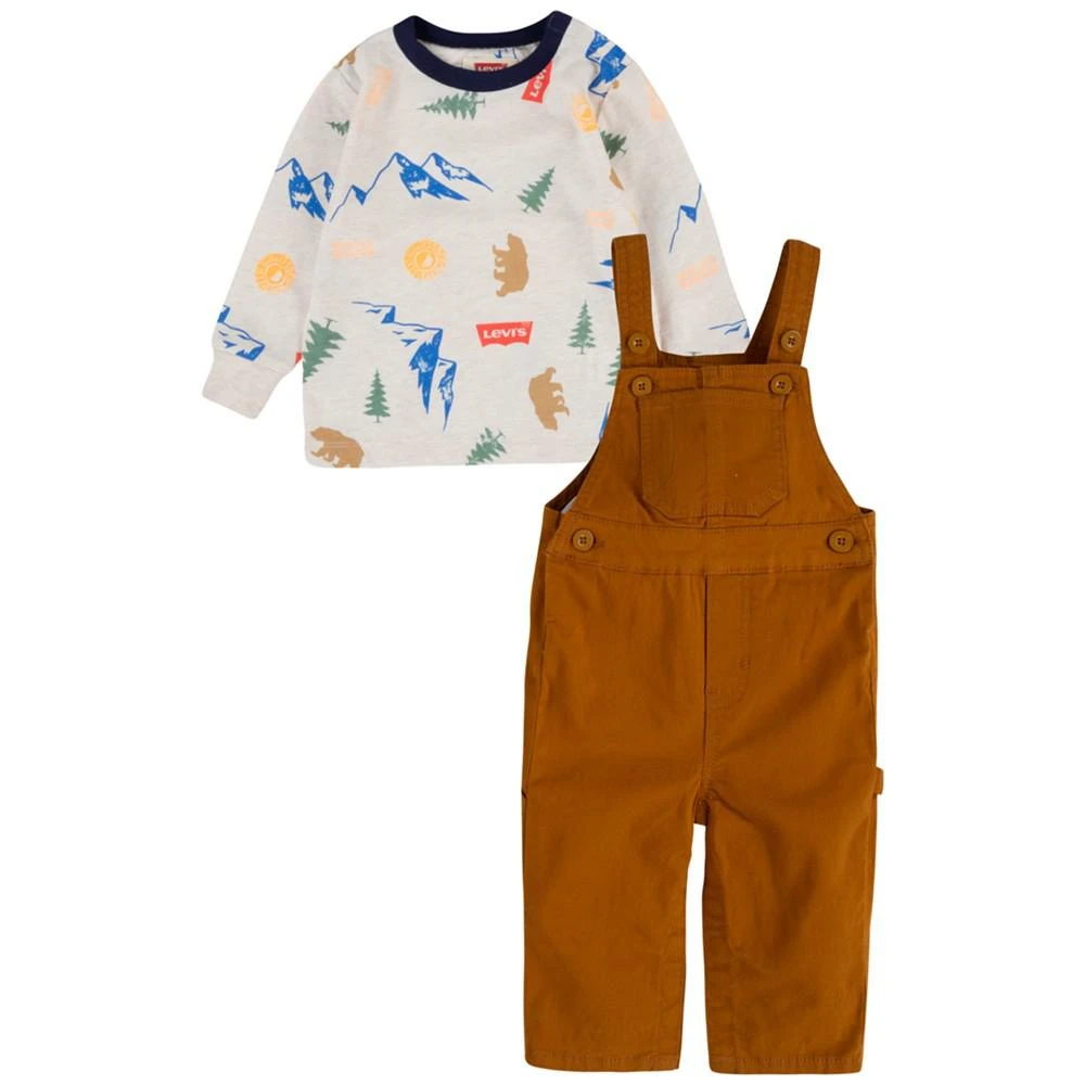 商品Levi's|Baby Boys Happy Camper T-shirt and Overall, 2 Piece Set,价格¥206,第1张图片