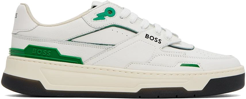 商品Hugo Boss|White & Green Reflective Sneakers,价格¥783,第1张图片