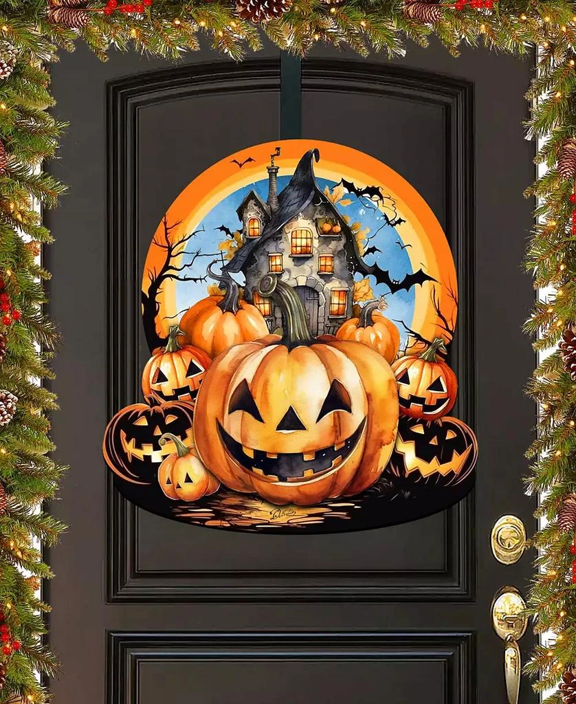 商品Designocracy|Holiday Door Decor Wooden Wall Decor Haunted House G. DeBrekht,价格¥989,第1张图片