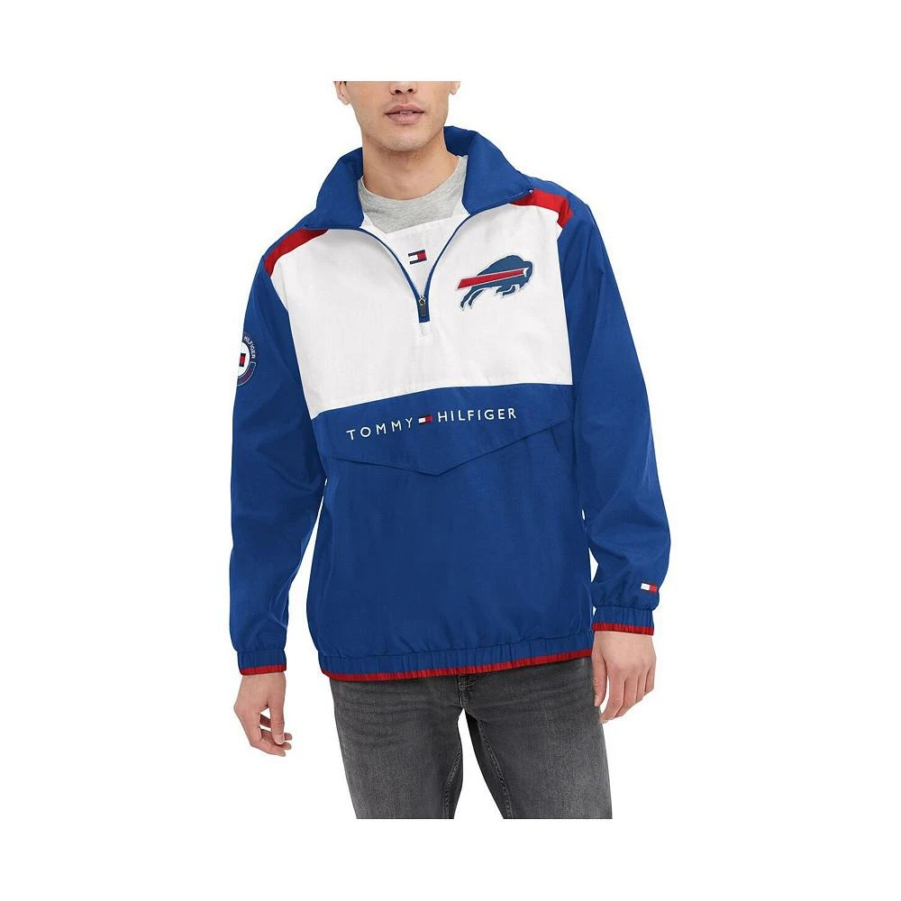 商品Tommy Hilfiger|Men's Royal, White Buffalo Bills Carter Half-Zip Hooded Top,价格¥883,第1张图片