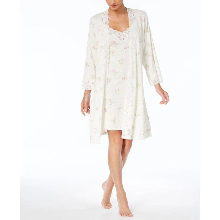 商品Ralph Lauren|Lace-Trimmed Knit Wrap Robe,价格¥415,第1张图片