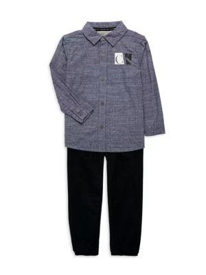 商品Calvin Klein|Little Boy's 2-Piece Logo Shirt & Joggers Set,价格¥210,第1张图片