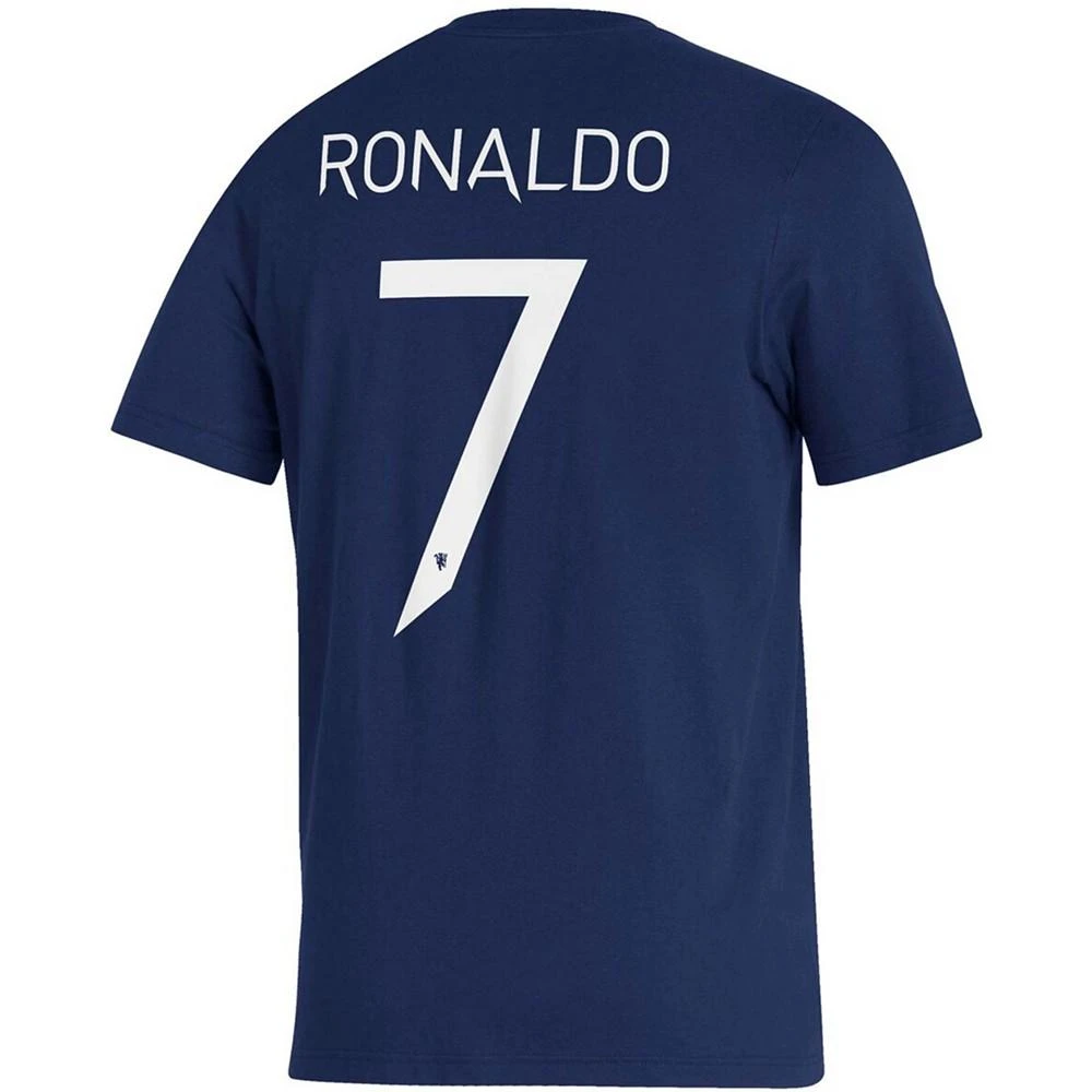 商品Adidas|Men's Cristiano Ronaldo Navy Manchester United Name and Number Amplifier T-shirt,价格¥180,第2张图片详细描述