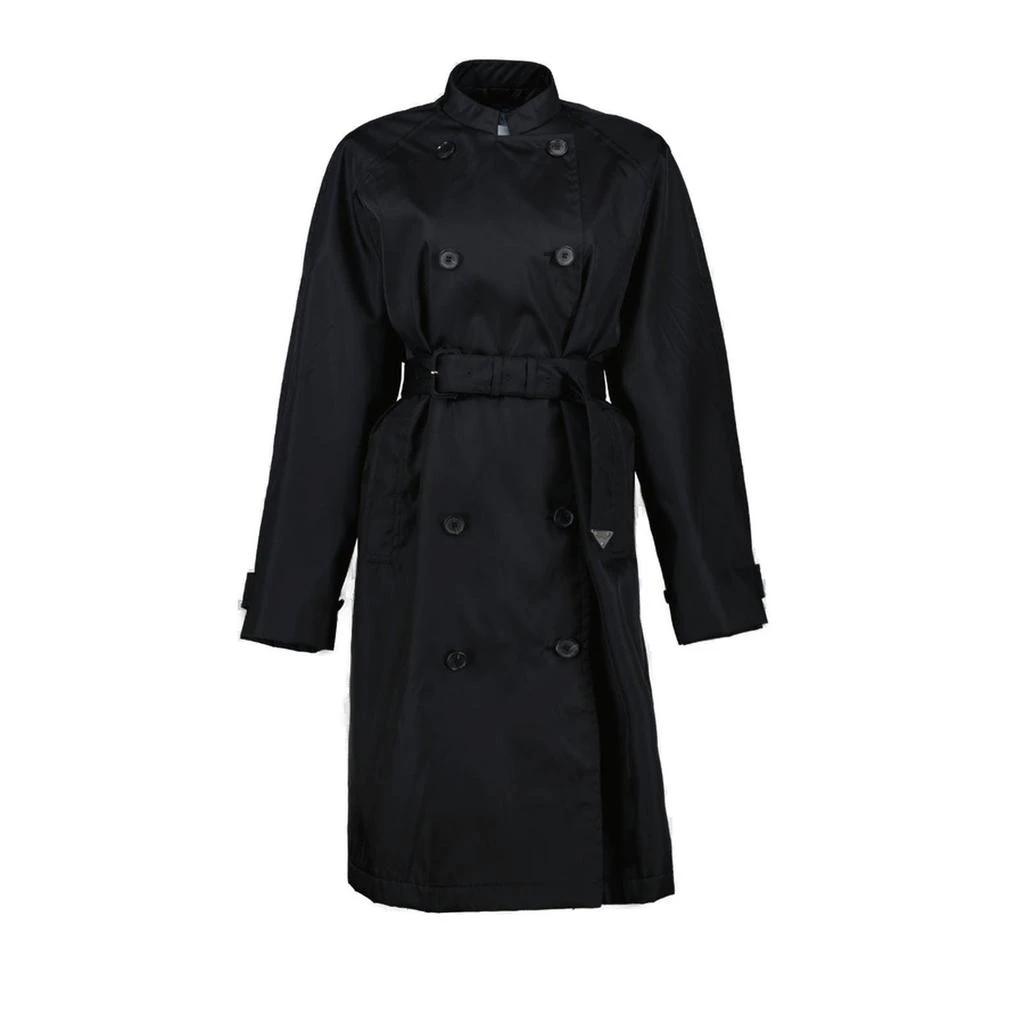 商品Prada|Prada Re-Nylon Double Breasted Belted Waist Raincoat,价格¥16243,第1张图片