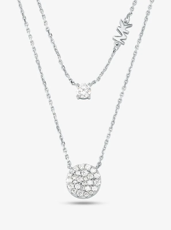 商品Michael Kors|Precious Metal-Plated Sterling Silver Pavé Disc Layering Necklace,价格¥1115,第1张图片