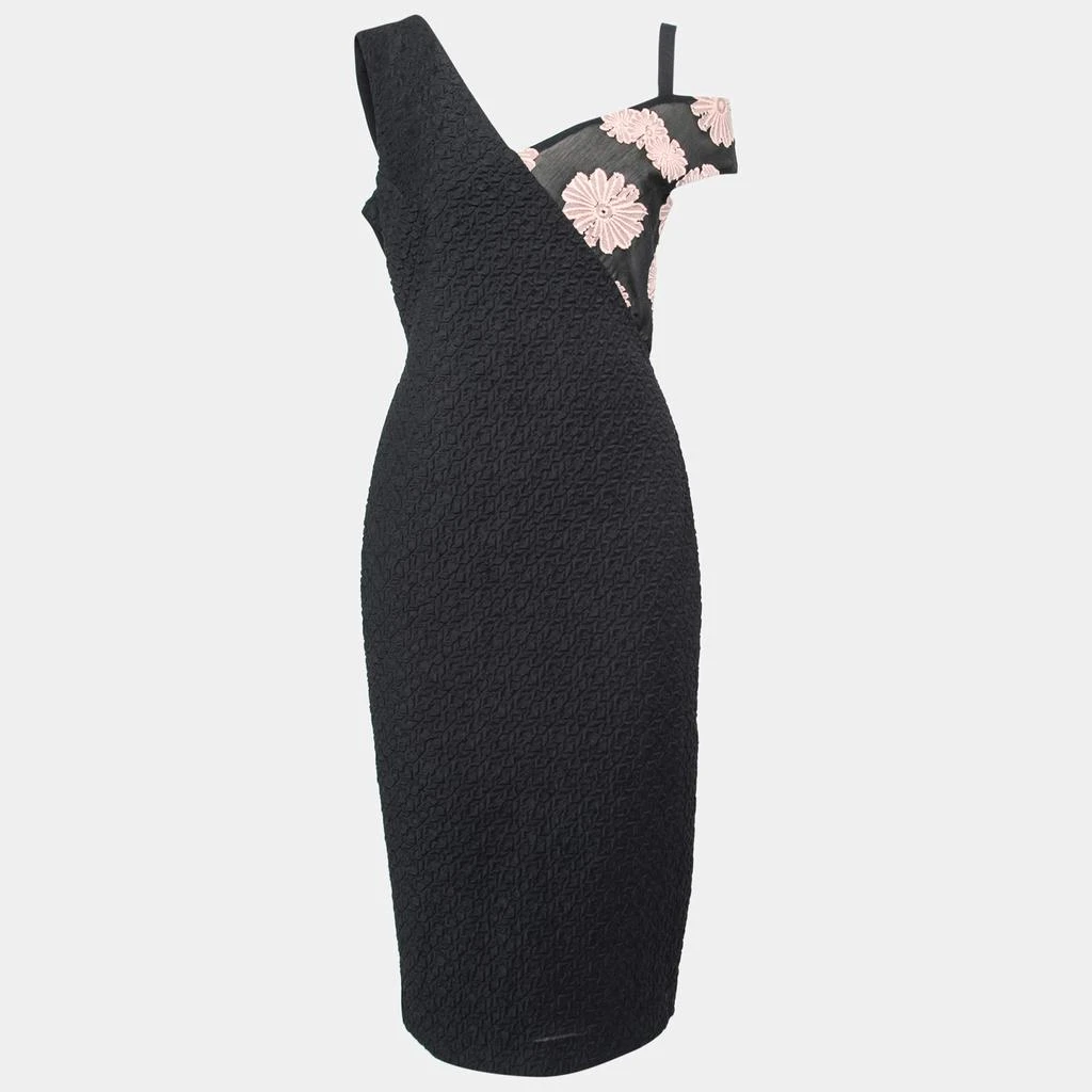 商品[二手商品] ROLAND MOURET|Roland Mouret Black Floral-Embroidered Crepe Off-Shoulder Camley Dress M,价格¥3027,第1张图片
