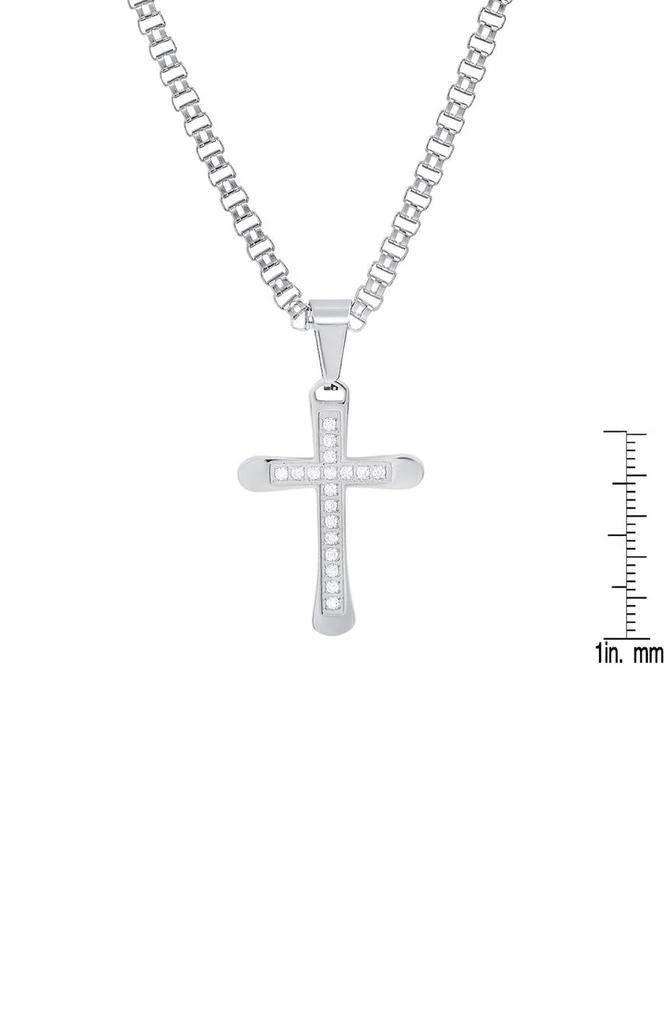 商品HMY JEWELRY|Stainless Steel Simulated Diamond Cross Necklace,价格¥227,第3张图片详细描述