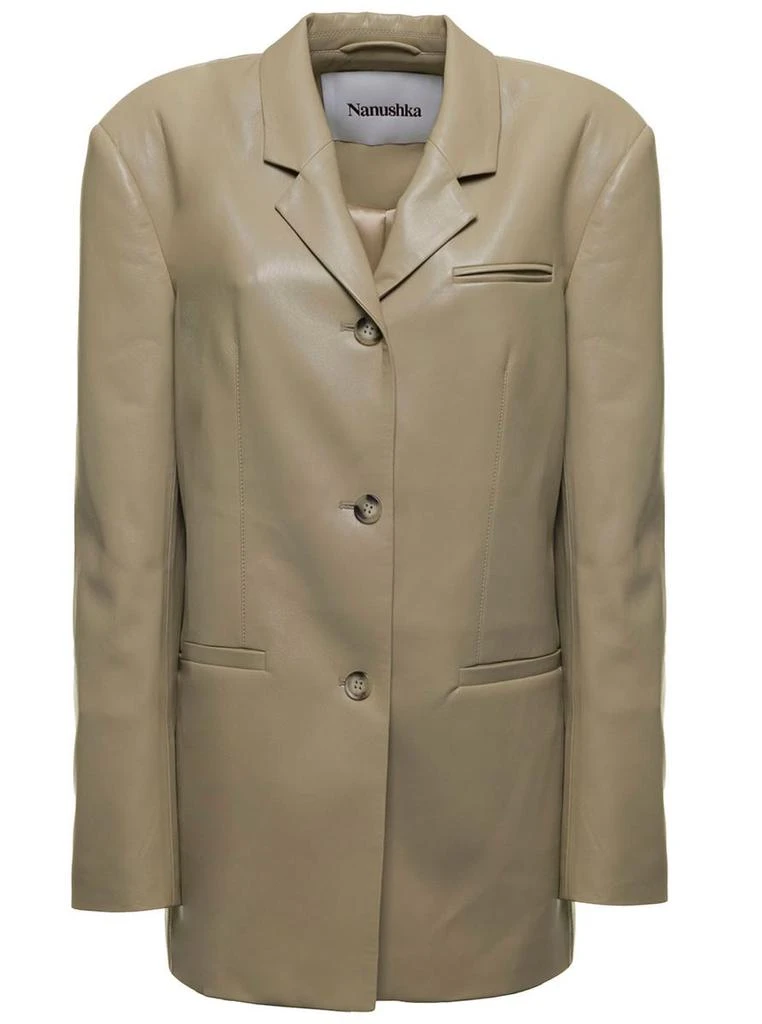 商品Nanushka|Marsey Beige Vegan Leather Blazer,价格¥3580,第1张图片