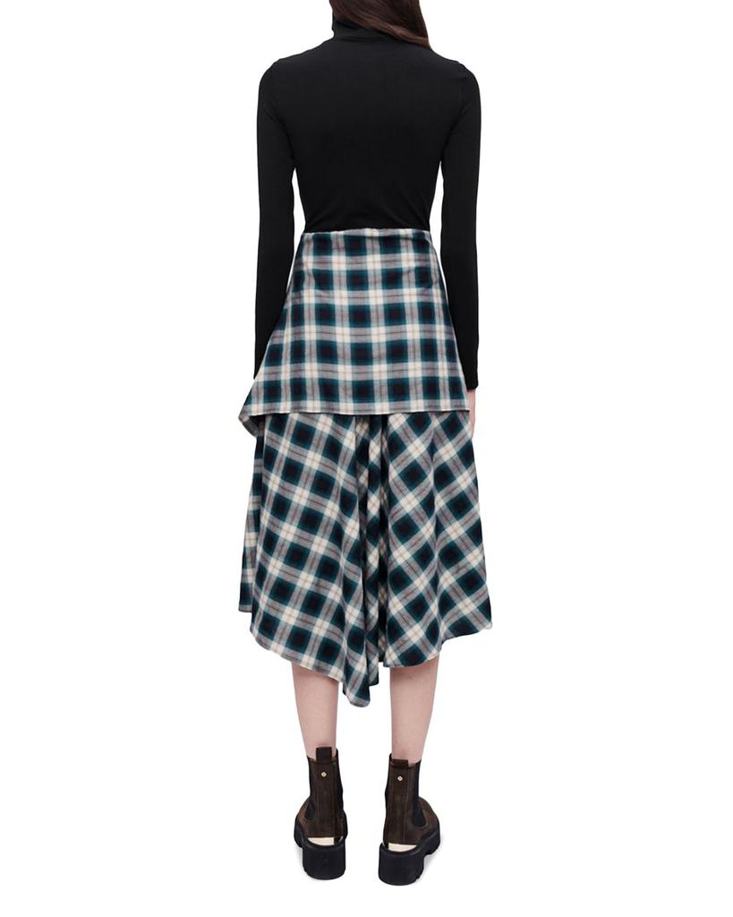 Raprisera Tie Front Flannel Dress商品第2张图片规格展示