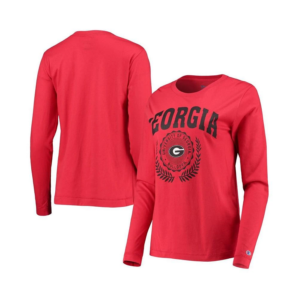 商品CHAMPION|Women's Red Georgia Bulldogs University Laurels Long Sleeve T-shirt,价格¥222,第1张图片