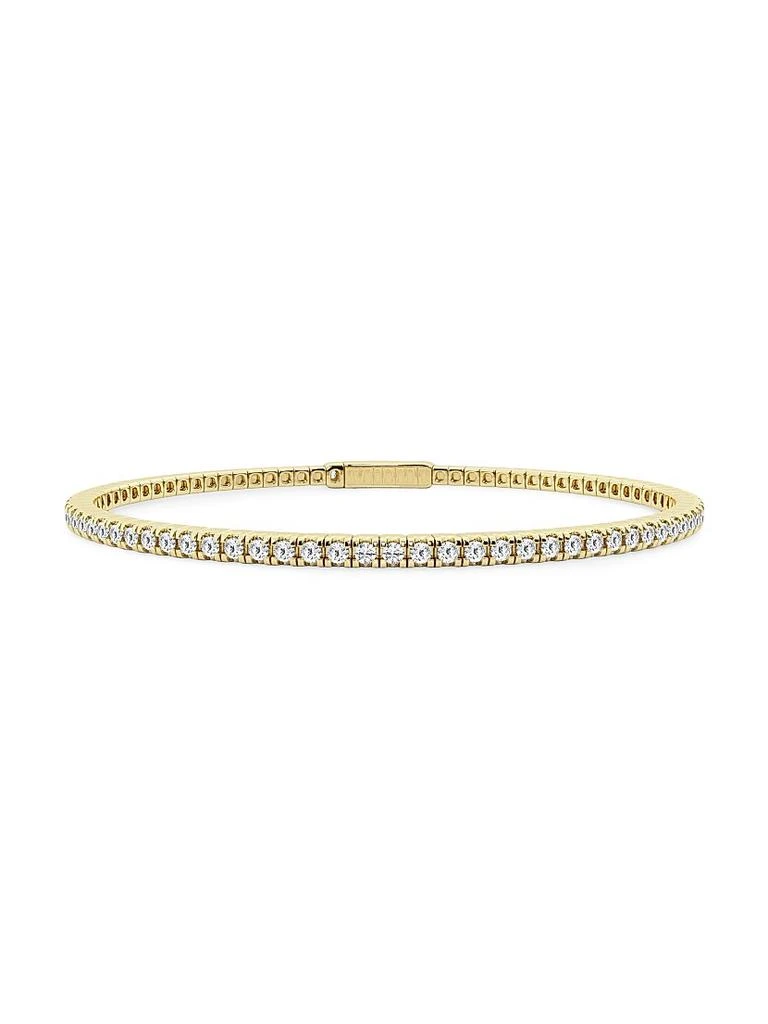 商品Saks Fifth Avenue Collection|14K Yellow Gold & Round Lab-Grown Diamond Flexible Tennis Bangle/1.00-10.00 TCW,价格¥29958,第1张图片