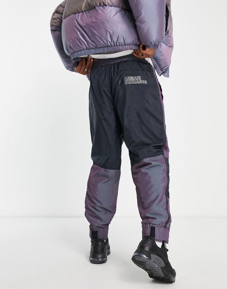 Armani Exchange irredescent joggers in purple商品第2张图片规格展示