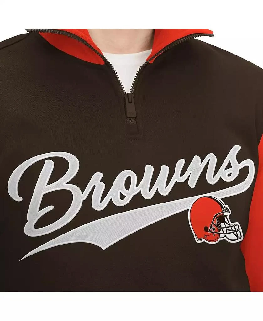 商品Tommy Hilfiger|Men's Brown, Orange Cleveland Browns Aiden Quarter-Zip Top,价格¥617,第2张图片详细描述