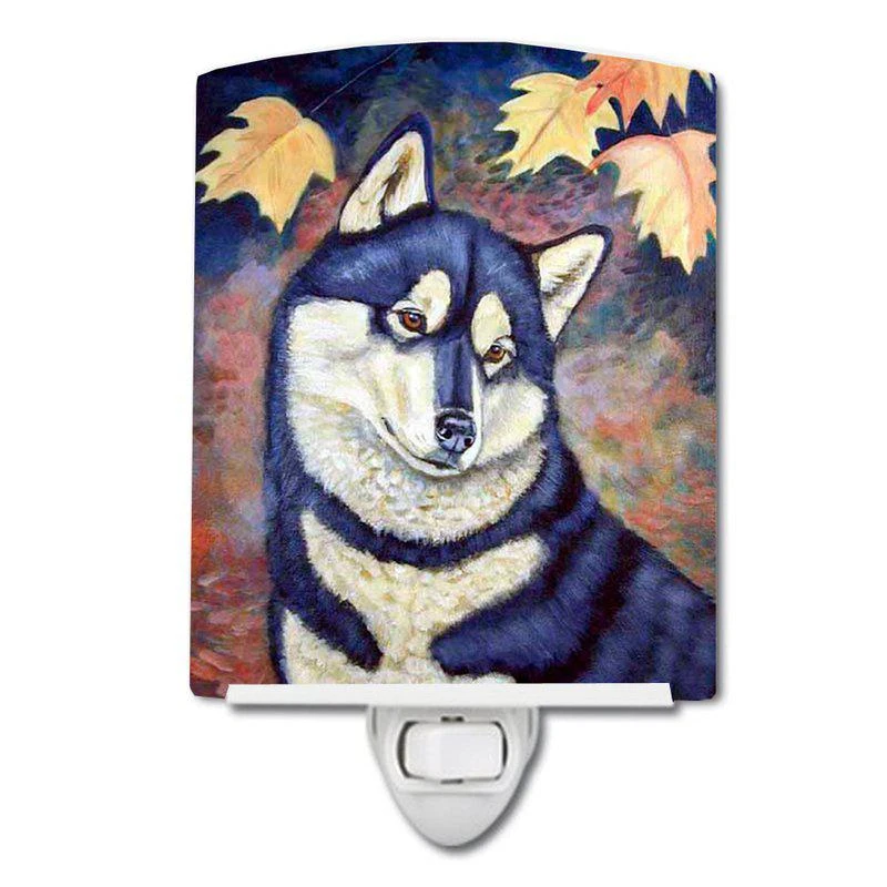商品Caroline's Treasures|Fall Leaves Siberian Husky  Ceramic Night Light,价格¥204,第1张图片