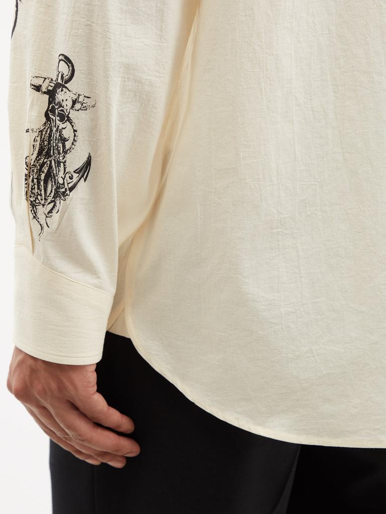 Tattoo-print cotton shirt商品第4张图片规格展示