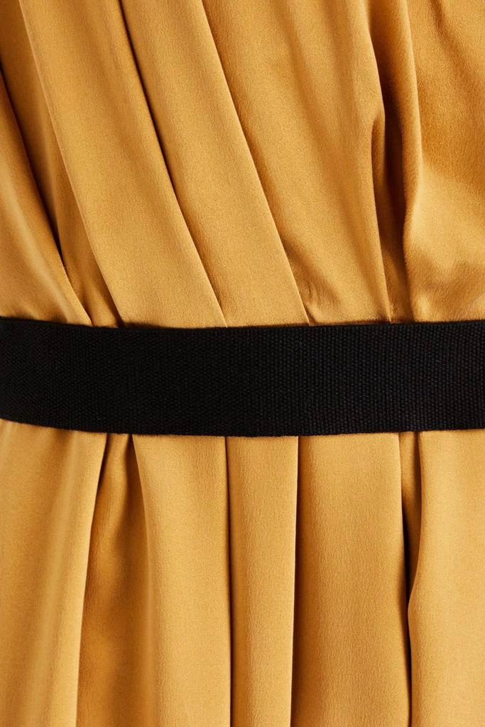 商品ROKSANDA|Canvas-trimmed pleated color-block silk midi dress,价格¥5605,第4张图片详细描述