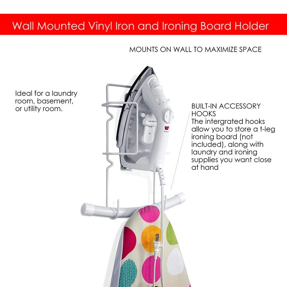 Home Basics Wall Mounted Vinyl Iron and  Ironing Board Holder 商品