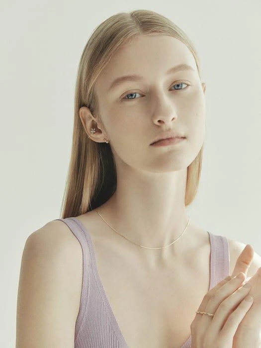 商品LUNNE|14k Gold Marquise Cut Cubic Flower Ear Cuff Earring B07,价格¥1450,第3张图片详细描述