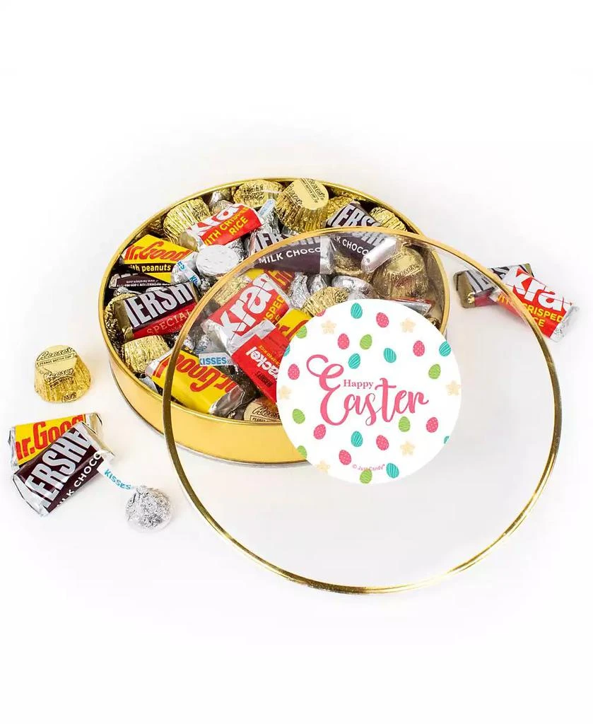 商品Just Candy|Easter Chocolate Gift Tin - Plastic Tin with Candy Hershey's Kisses, Hershey's Miniatures & Reese's Peanut Butter Cups, 67 Pieces,价格¥283,第1张图片