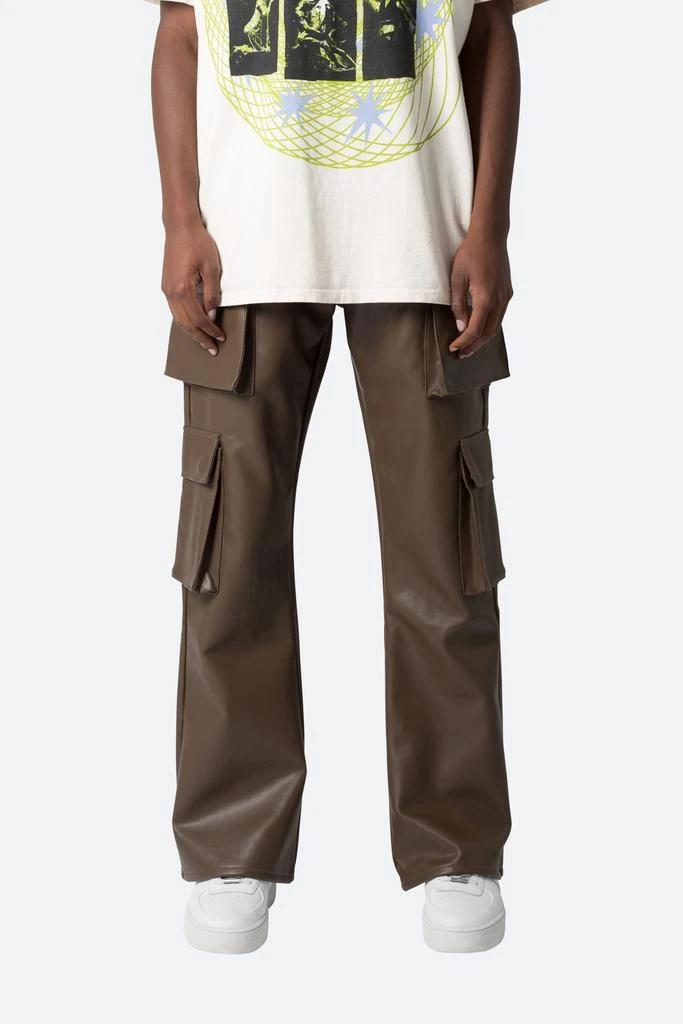 商品MNML|Leather Double Snap Cargo Pants - Chocolate,价格¥576,第1张图片