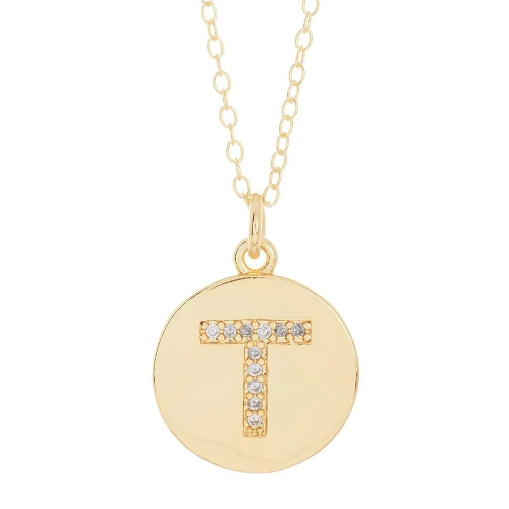 Adornia Initial Circle Disc Necklace gold 商品